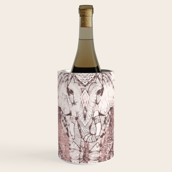 Bohemian, Elephant, Mandala, Blush, Moon Wine Chiller Gallery Image 1