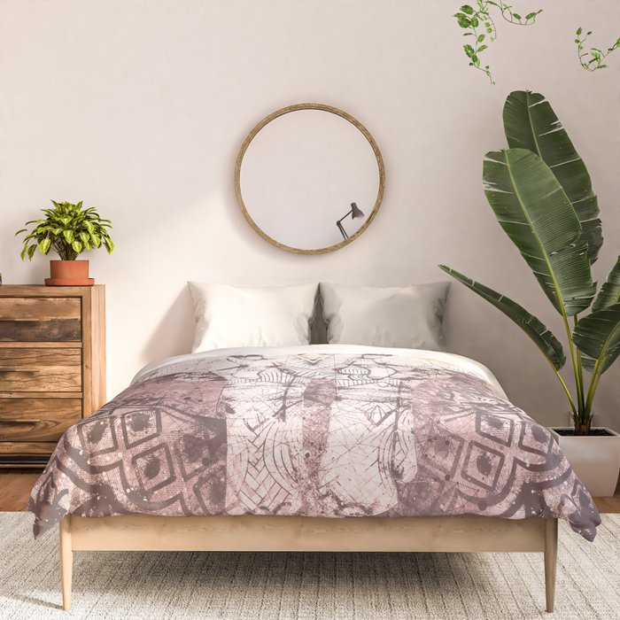 Bohemian, Elephant, Mandala, Blush, Moon Comforter Gallery Image 3