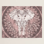Bohemian, Elephant, Mandala, Blush, Moon Jigsaw Puzzle Gallery Image 1
