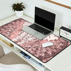 Bohemian, Elephant, Mandala, Blush, Moon Desk Mat Gallery Image 2