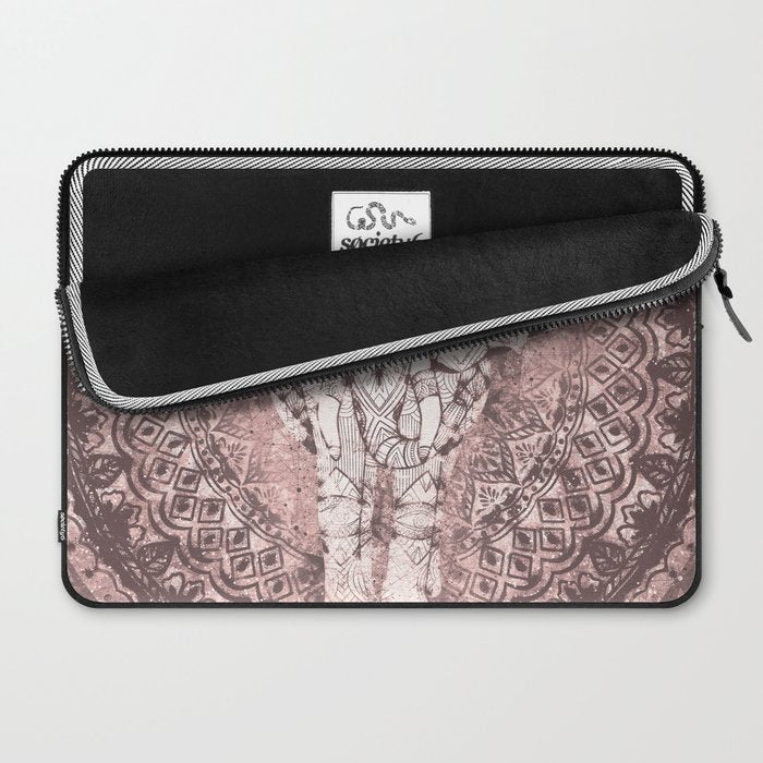 Bohemian, Elephant, Mandala, Blush, Moon Laptop Sleeve Gallery Image 2