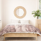 Bohemian, Elephant, Mandala, Blush, Moon Duvet Cover Gallery Image 3