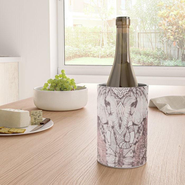 Bohemian, Elephant, Mandala, Blush, Moon Wine Chiller Gallery Image 4