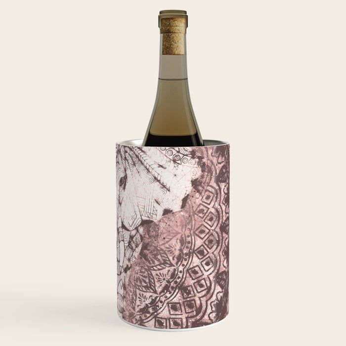 Bohemian, Elephant, Mandala, Blush, Moon Wine Chiller Gallery Image 3