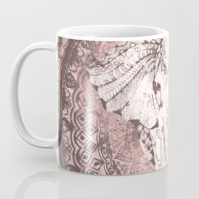 Bohemian, Elephant, Mandala, Blush, Moon Coffee Mug Gallery Image 3