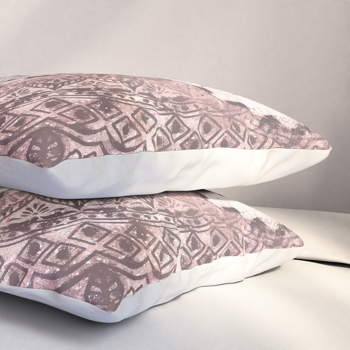 Bohemian, Elephant, Mandala, Blush, Moon Pillow Sham Gallery Image 3