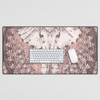 Bohemian, Elephant, Mandala, Blush, Moon Desk Mat Gallery Image 1