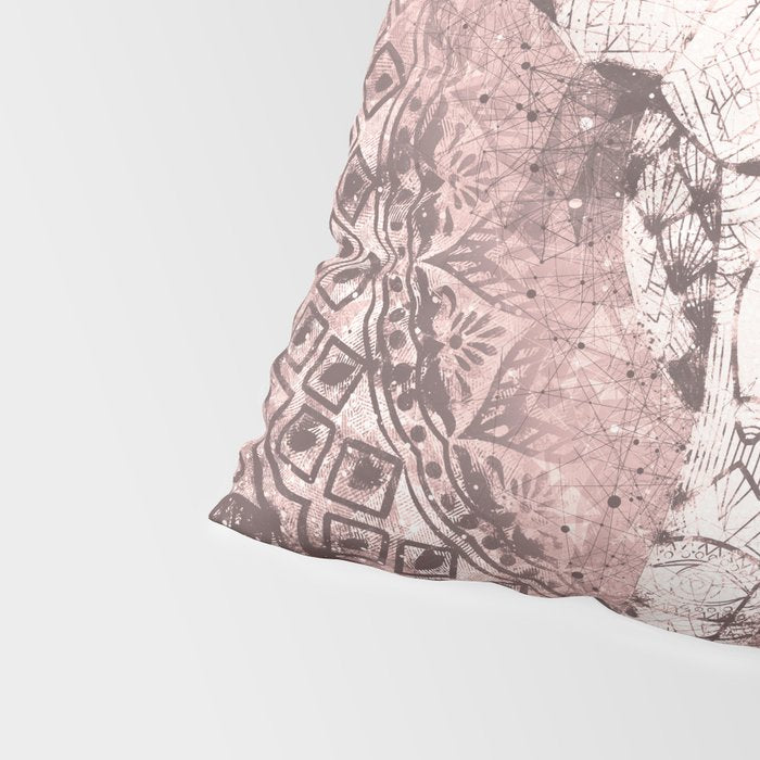 Bohemian, Elephant, Mandala, Blush, Moon Pillow Sham Gallery Image 4