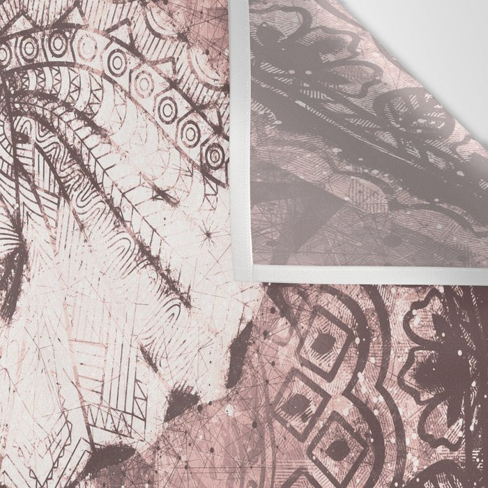 Bohemian, Elephant, Mandala, Blush, Moon Wall Tapestry Gallery Image 3