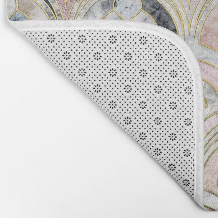 Art Deco Marble Tiles in Soft Pastels Bath Mat Gallery Image 2