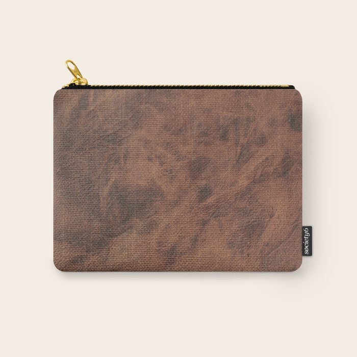 Old Tan Faux Leather Texture Carry All Pouch Gallery Image 1