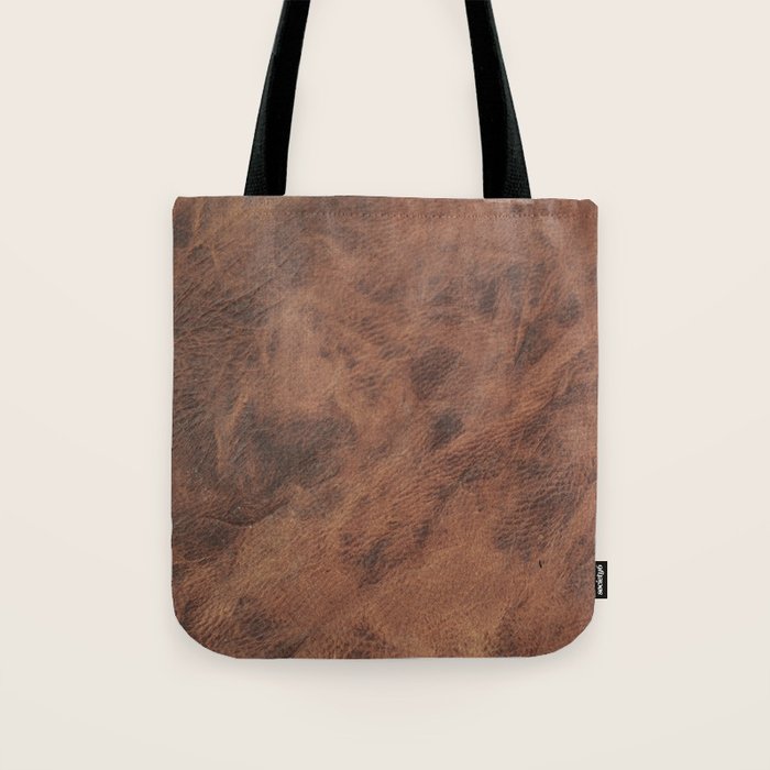 Old Tan Faux Leather Texture Tote Bag Gallery Image 1
