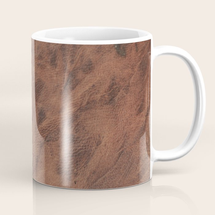 Old Tan Faux Leather Texture Coffee Mug Gallery Image 1