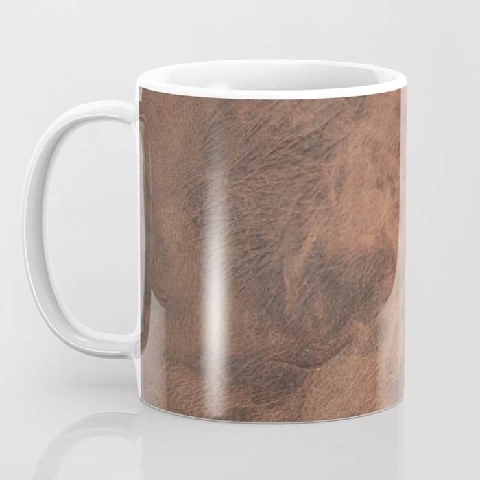 Old Tan Faux Leather Texture Coffee Mug Gallery Image 3