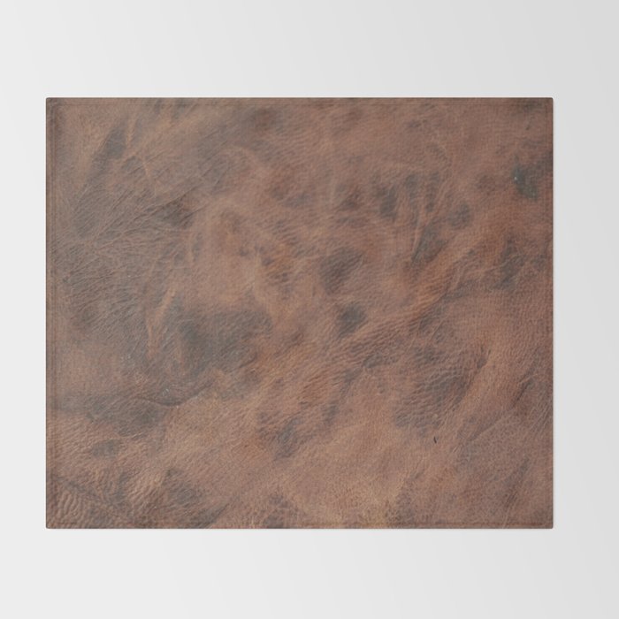 Old Tan Faux Leather Texture Throw Blanket Gallery Image 2
