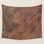 Old Tan Faux Leather Texture Wall Tapestry Gallery Image 4
