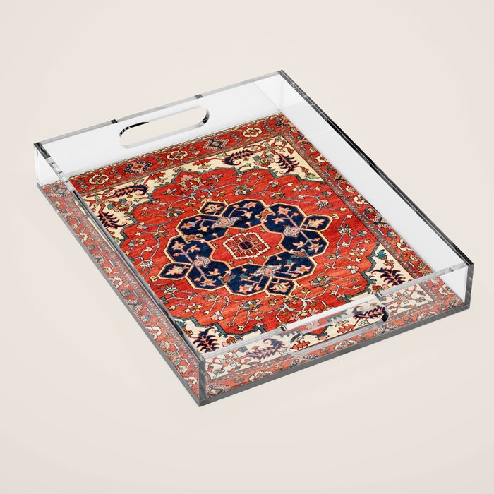 Heriz Bilverdi Azerbaijan Northwest Persian Rug Print Acrylic Tray Gallery Image 1