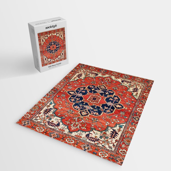 Heriz Bilverdi Azerbaijan Northwest Persian Rug Print Jigsaw Puzzle Gallery Image 2
