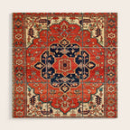 Heriz Bilverdi Azerbaijan Northwest Persian Rug Print Wood Wall Art Gallery Image 1