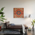 Heriz Bilverdi Azerbaijan Northwest Persian Rug Print Wood Wall Art Gallery Image 2