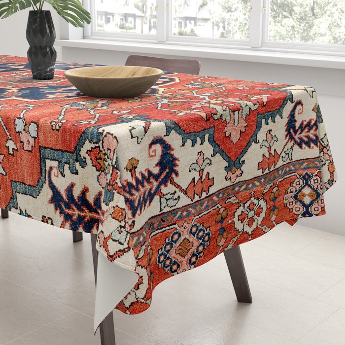 Heriz Bilverdi Azerbaijan Northwest Persian Rug Print Tablecloth Gallery Image 3