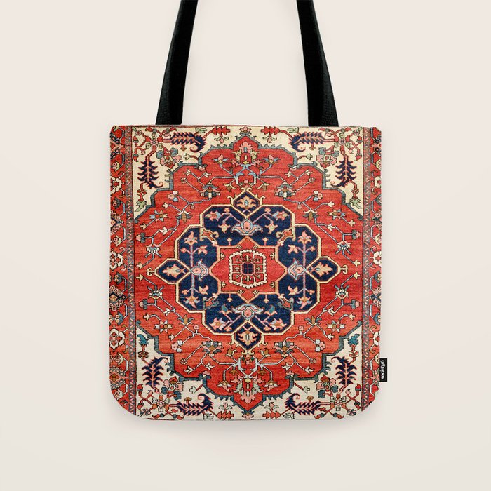Heriz Bilverdi Azerbaijan Northwest Persian Rug Print Tote Bag Gallery Image 1