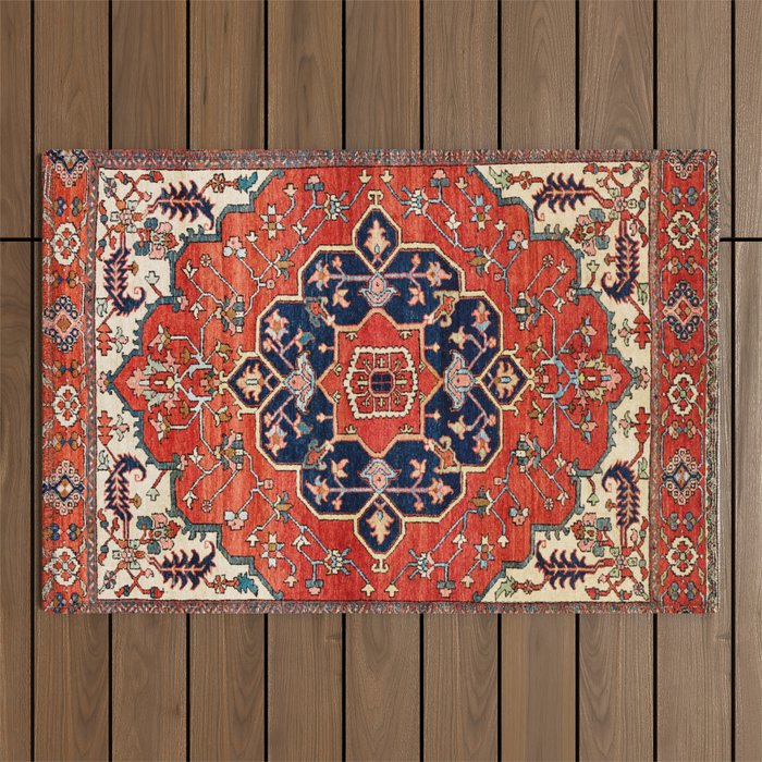 Heriz Bilverdi Azerbaijan Northwest Persian Rug Print Outdoor Rug Gallery Image 1