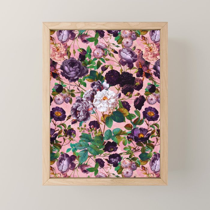 Rose Pink Garden Mini Art Print Gallery Image 1