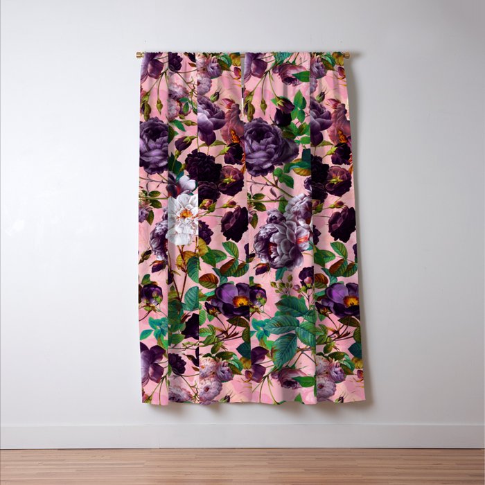Rose Pink Garden Window Curtain Gallery Image 3