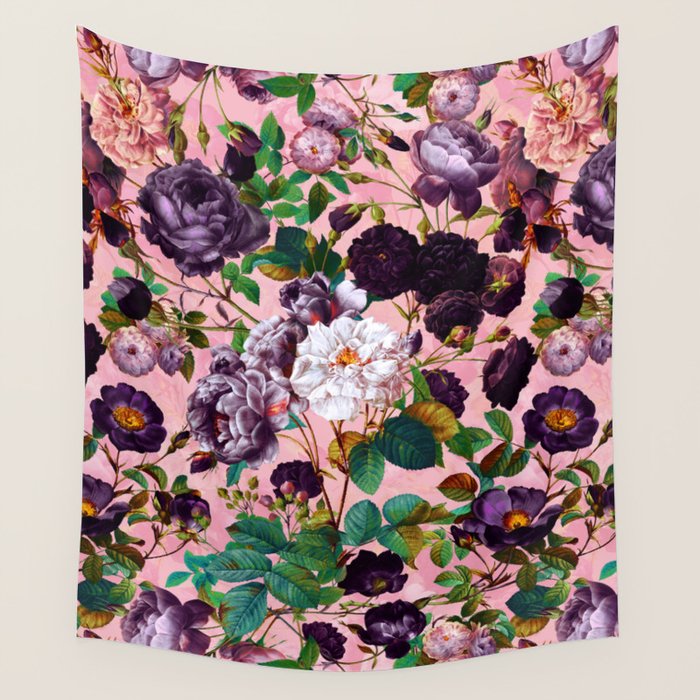 Rose Pink Garden Wall Tapestry Gallery Image 1