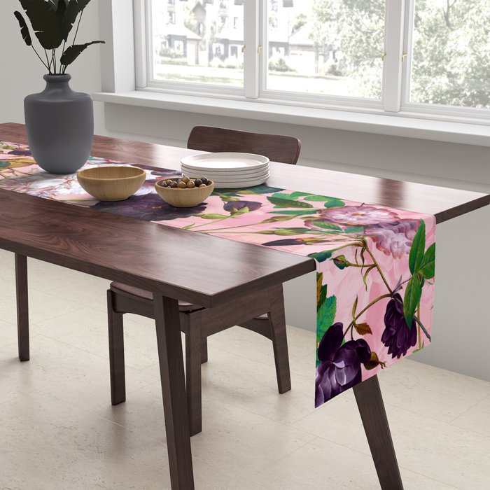 Rose Pink Garden Table Runner Gallery Image 2