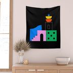 Colorful trendy geometric art illustration Wall Tapestry Gallery Image 2