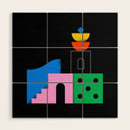 Colorful trendy geometric art illustration Wood Wall Art Gallery Image 1