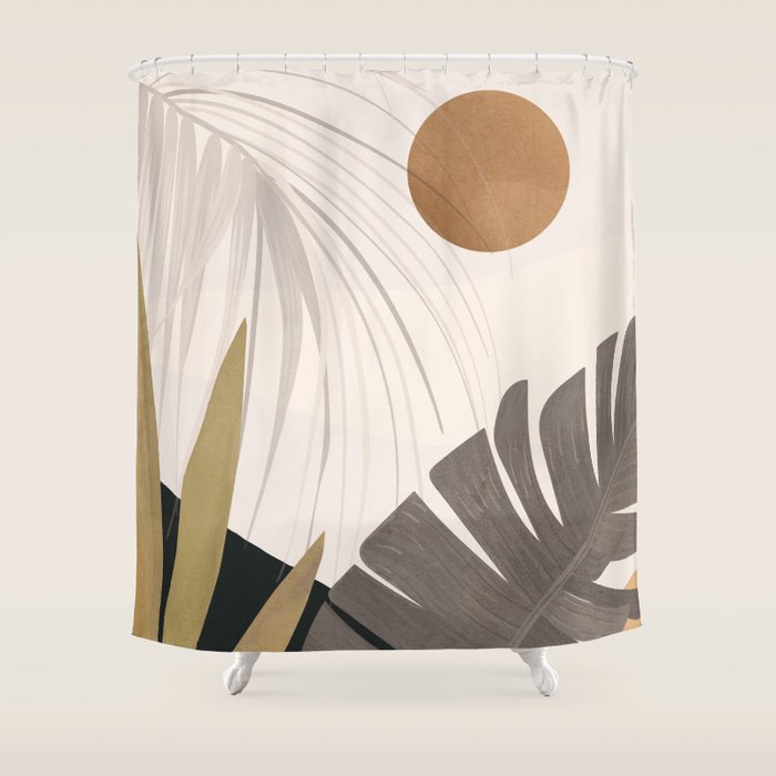 Abstract Art Tropical Leaves 97 Shower Curtain Gallery Image 1