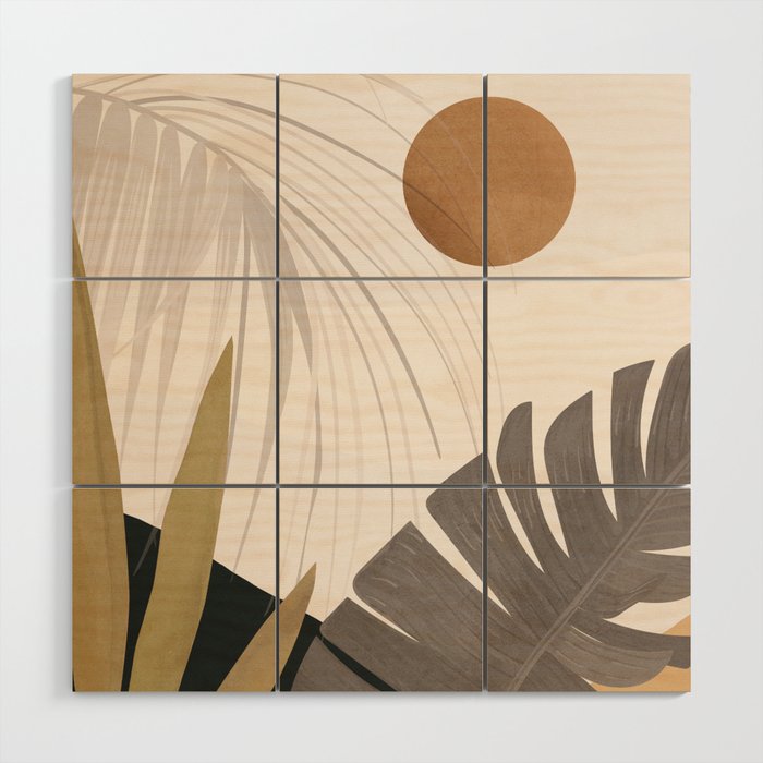 Abstract Art Tropical Leaves 97 Wood Wall Art Gallery Image 1