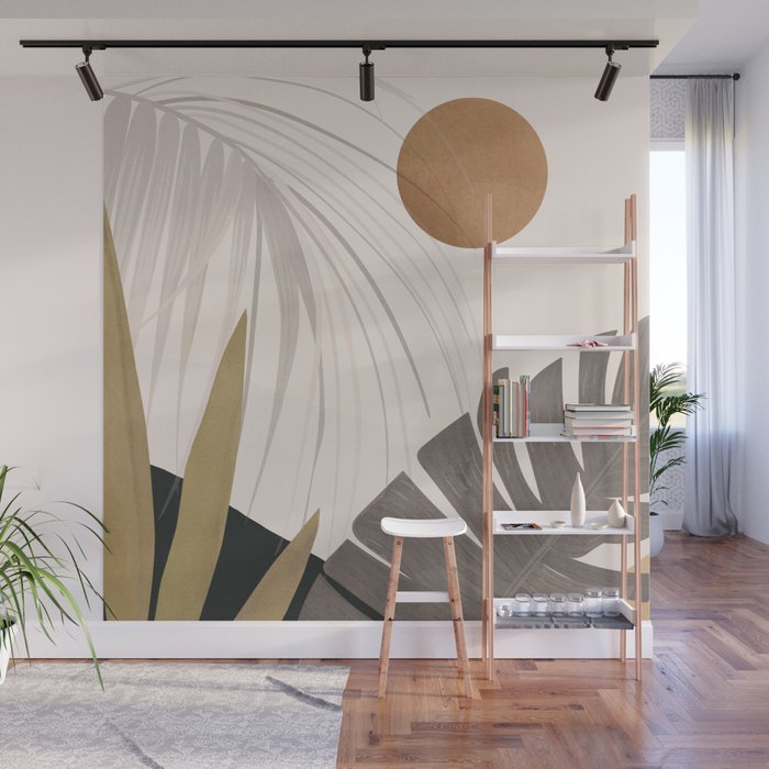 Abstract Art Tropical Leaves 97 Wall Mural Gallery Image 1