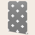 White Swiss Cross Pattern on Light Grey background Wallpaper Gallery Image 2