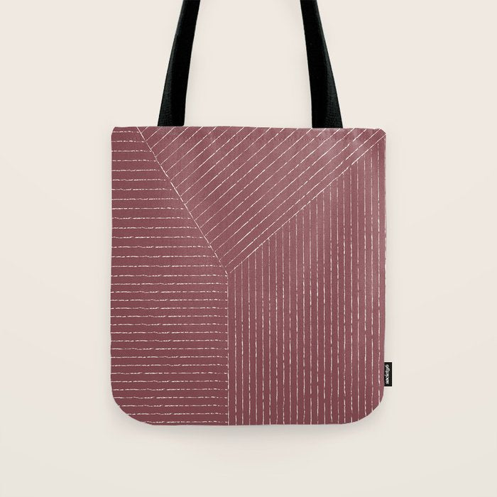 Lines (Plum) Tote Bag Gallery Image 1