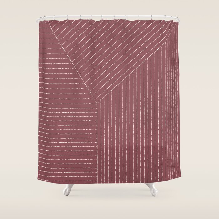 Lines (Plum) Shower Curtain Gallery Image 1