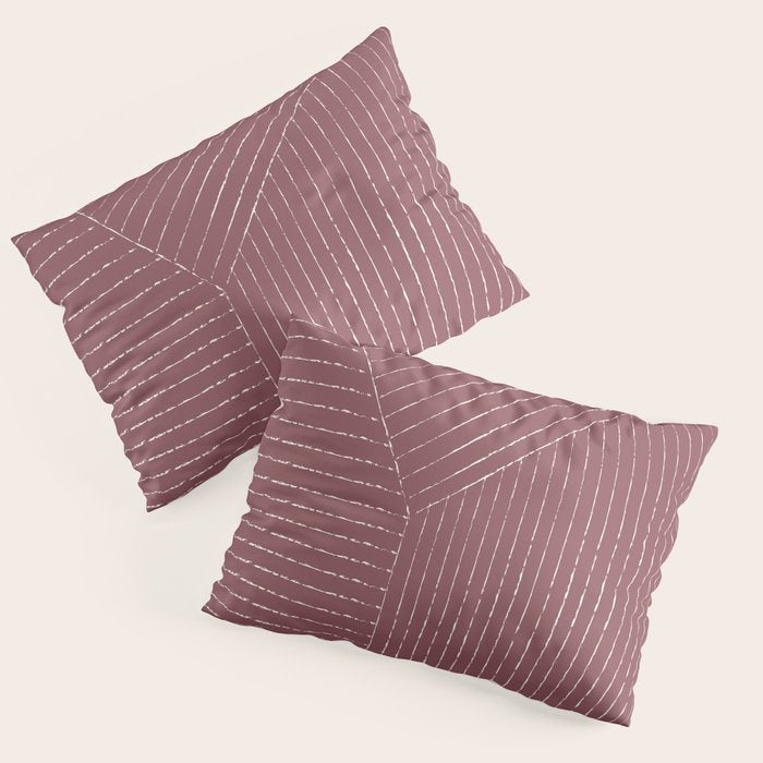 Lines (Plum) Pillow Sham Gallery Image 1