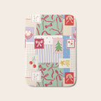 Retro christmas patch Bath Mat Gallery Image 1