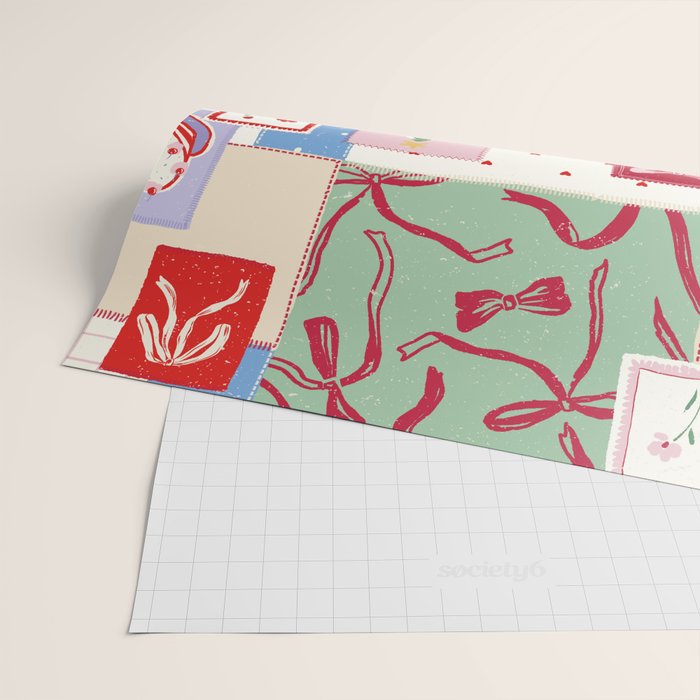 Retro christmas patch Wrapping Paper Gallery Image 2