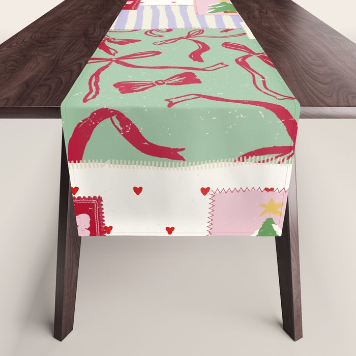 Retro christmas patch Table Runner Gallery Image 1