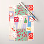 Retro christmas patch Wrapping Paper Gallery Image 1