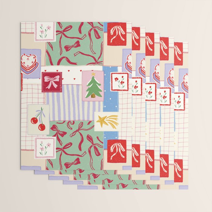 Retro christmas patch Wrapping Paper Gallery Image 3