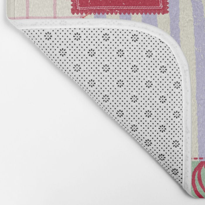 Retro christmas patch Bath Mat Gallery Image 2
