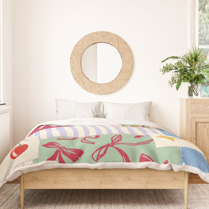 Retro christmas patch Duvet Cover Gallery Image 3