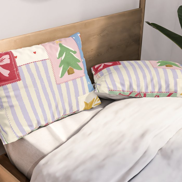 Retro christmas patch Pillow Sham Gallery Image 2
