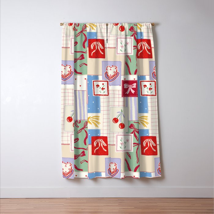 Retro christmas patch Window Curtain Gallery Image 3