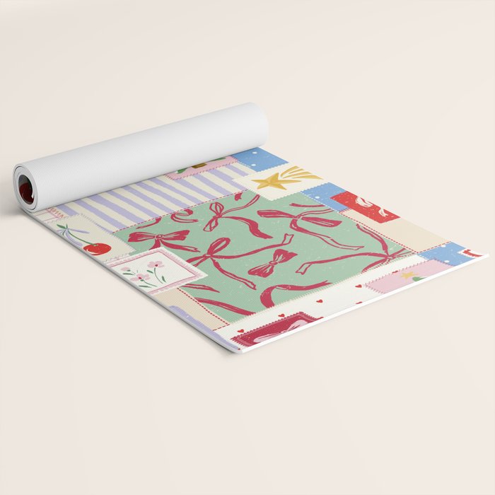 Retro christmas patch Yoga Mat Gallery Image 2